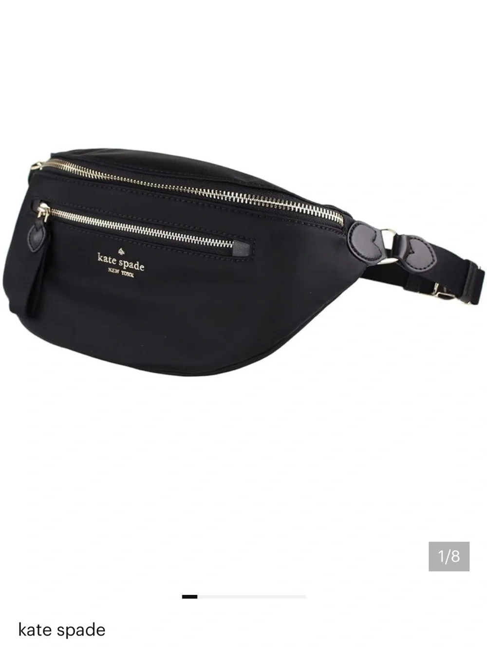 KATE SPADE NEW YORK CHELSEA BELT BAG BLACK NYLON - Picture 1 of 4